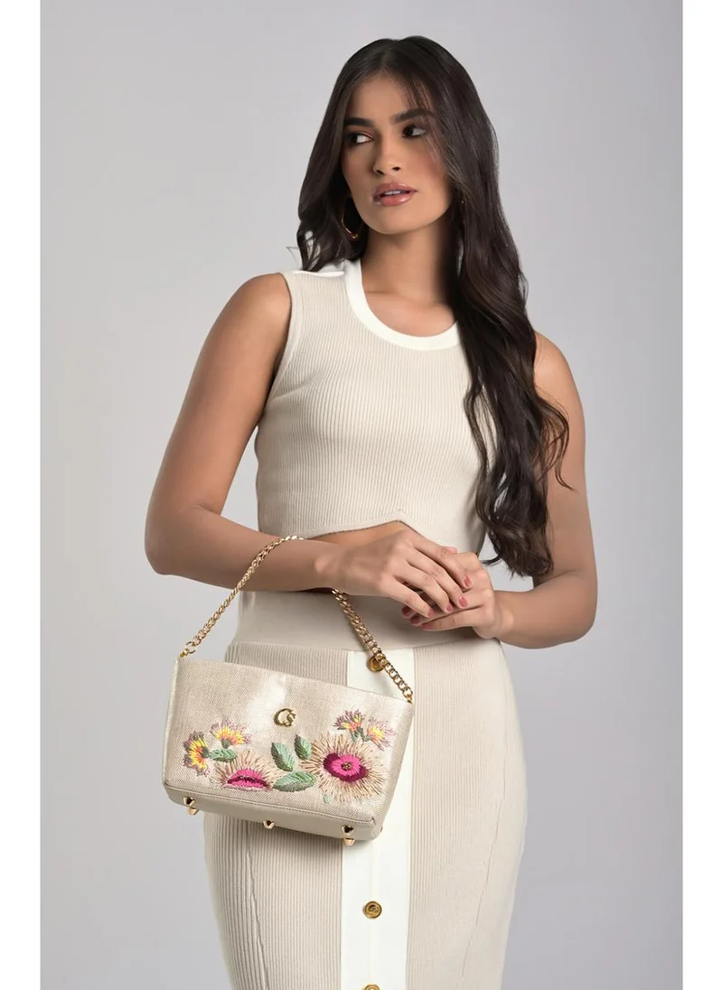 Carmen Steffens  Golden Embroidered Bag for Women | Best Price UAE